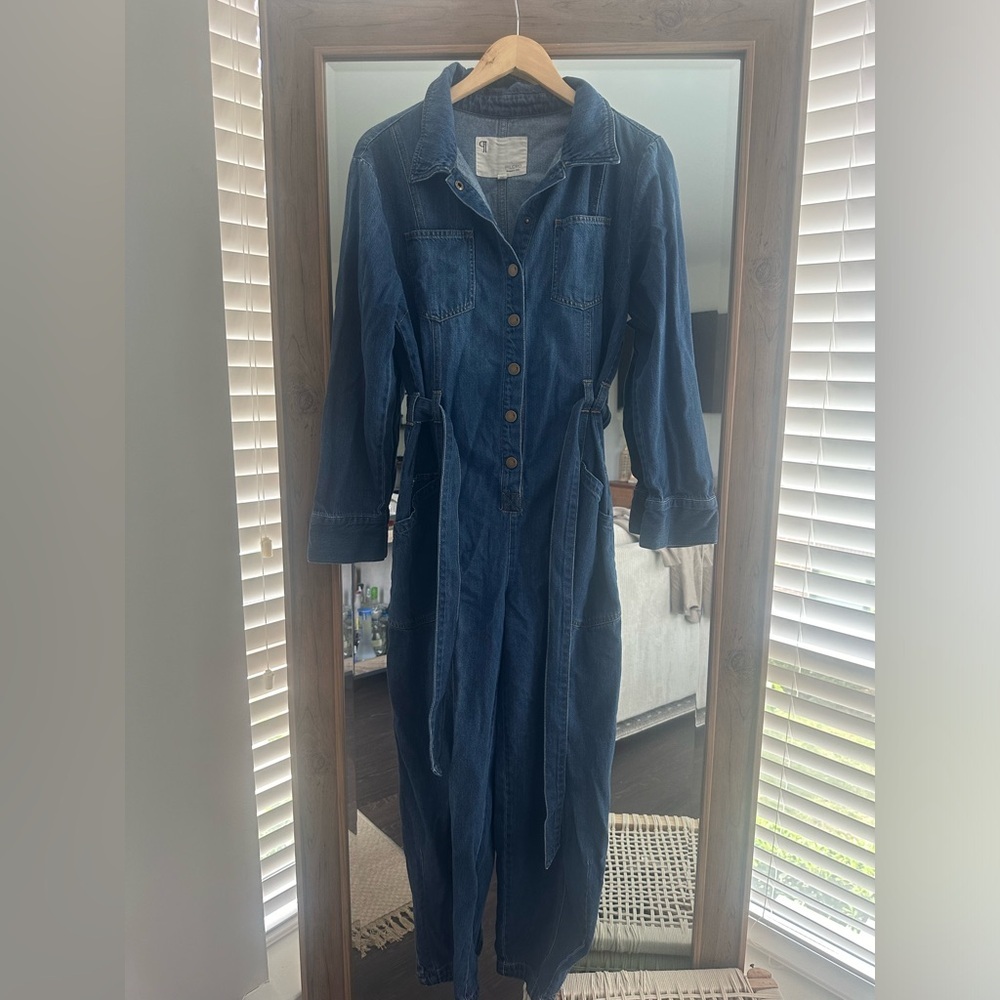 Anthropologie Pilcro Relaxed Denim Utility Jumpsuit - Picture 3 of 7